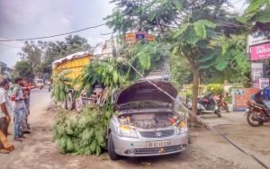 Read more about the article ଟ୍ରକ ଧକ୍କାରେ ବିଦ୍ୟୁତ ତାର ଛିଣ୍ଡିଲା