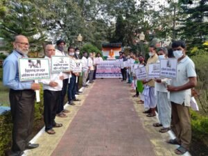 Read more about the article ରାଷ୍ଟ୍ରପିତାଙ୍କ ଅପମାନ ବିରୁଦ୍ଧରେ ପ୍ରତିବାଦ ସଭା