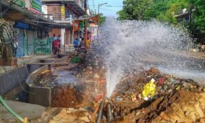 Read more about the article ରାସ୍ତାରେ ବୋହିଗଲା ୨ ହଜାର ଗ୍ୟାଲନ ପାଣି