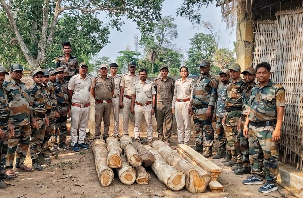 ପୁରୁଣାଗଡ଼ରୁ ଚୋରା ଶାଗୁଆନ କାଠ ଜବତ